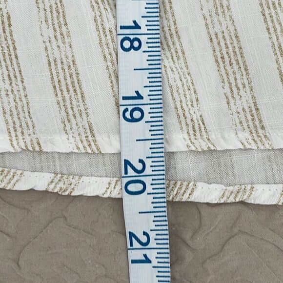 Hem & Thread Womens Striped Top Blouse V Neck Ruffle Cap Sleeve Tie Beige Small - Picture 9 of 9